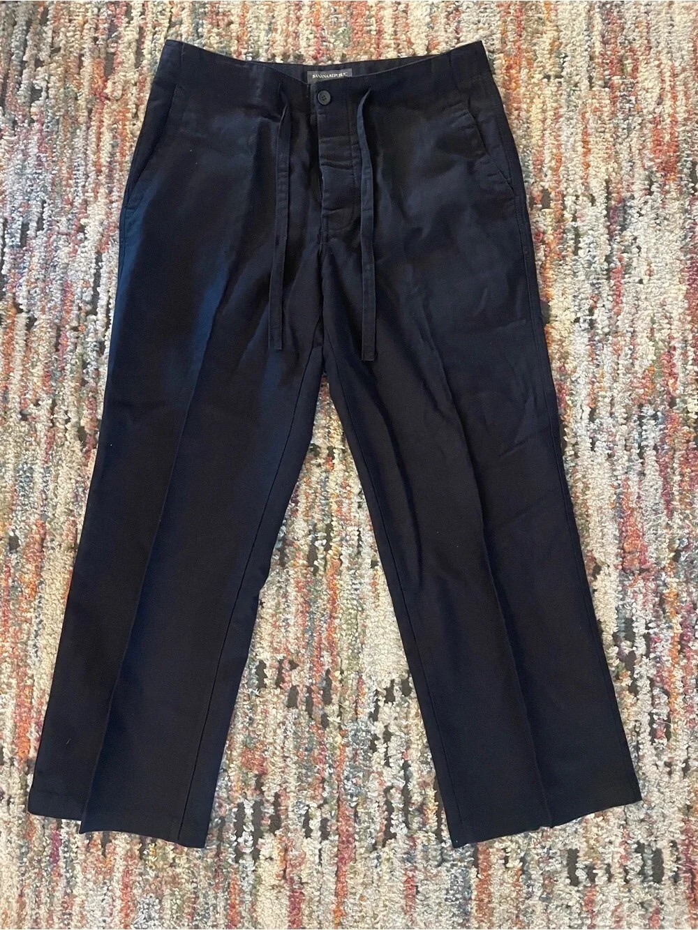 Men's Black Drawstring Trousers